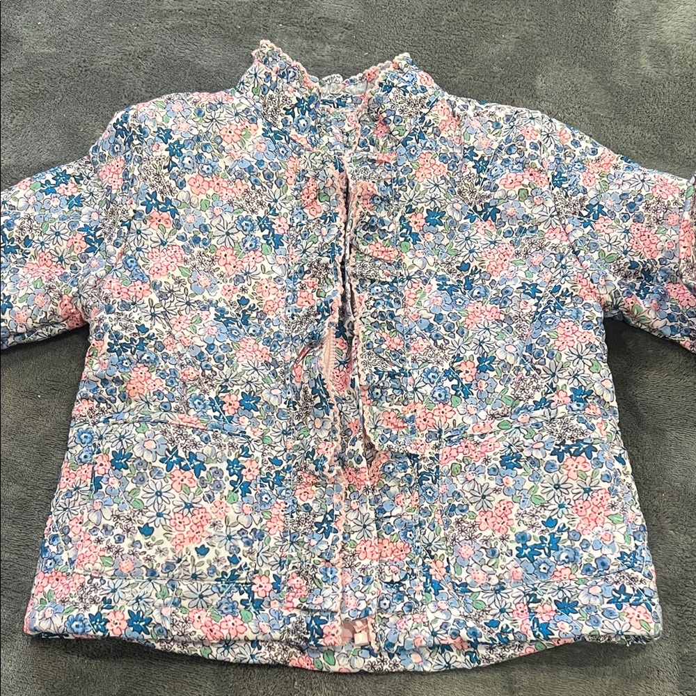 Classic Whimsy Quilted Floral Jacket in Pink & Blue